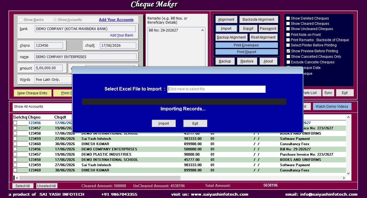 Excel Import
